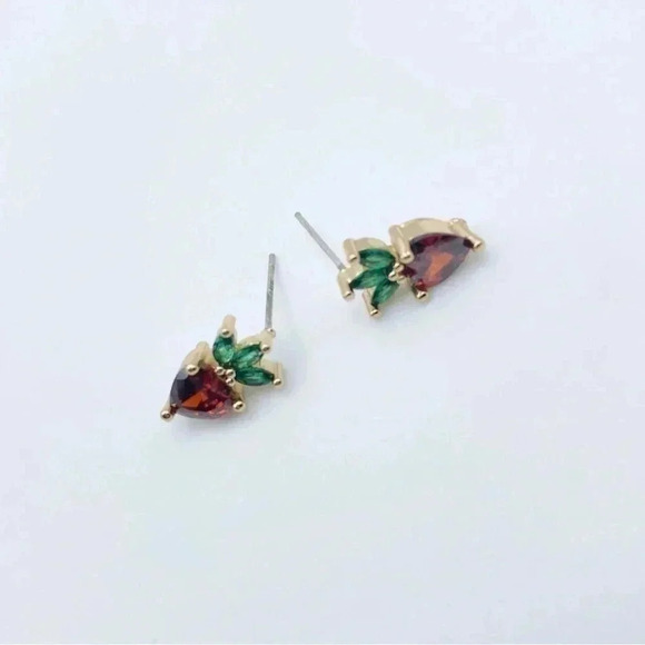 Petite Strawberries Stud Earrings - Picture 1 of 3